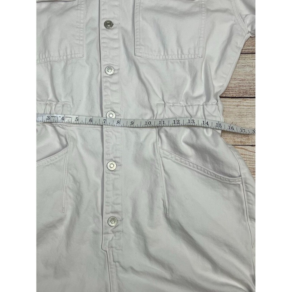 We The Free by Free People Marci Cuffed Shortall Romper Size M White Jumpsuit - Picture 8 of 16